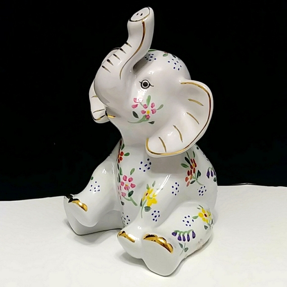Baum Bros Other - Formalities by Baum Bros floral porcelain elephant